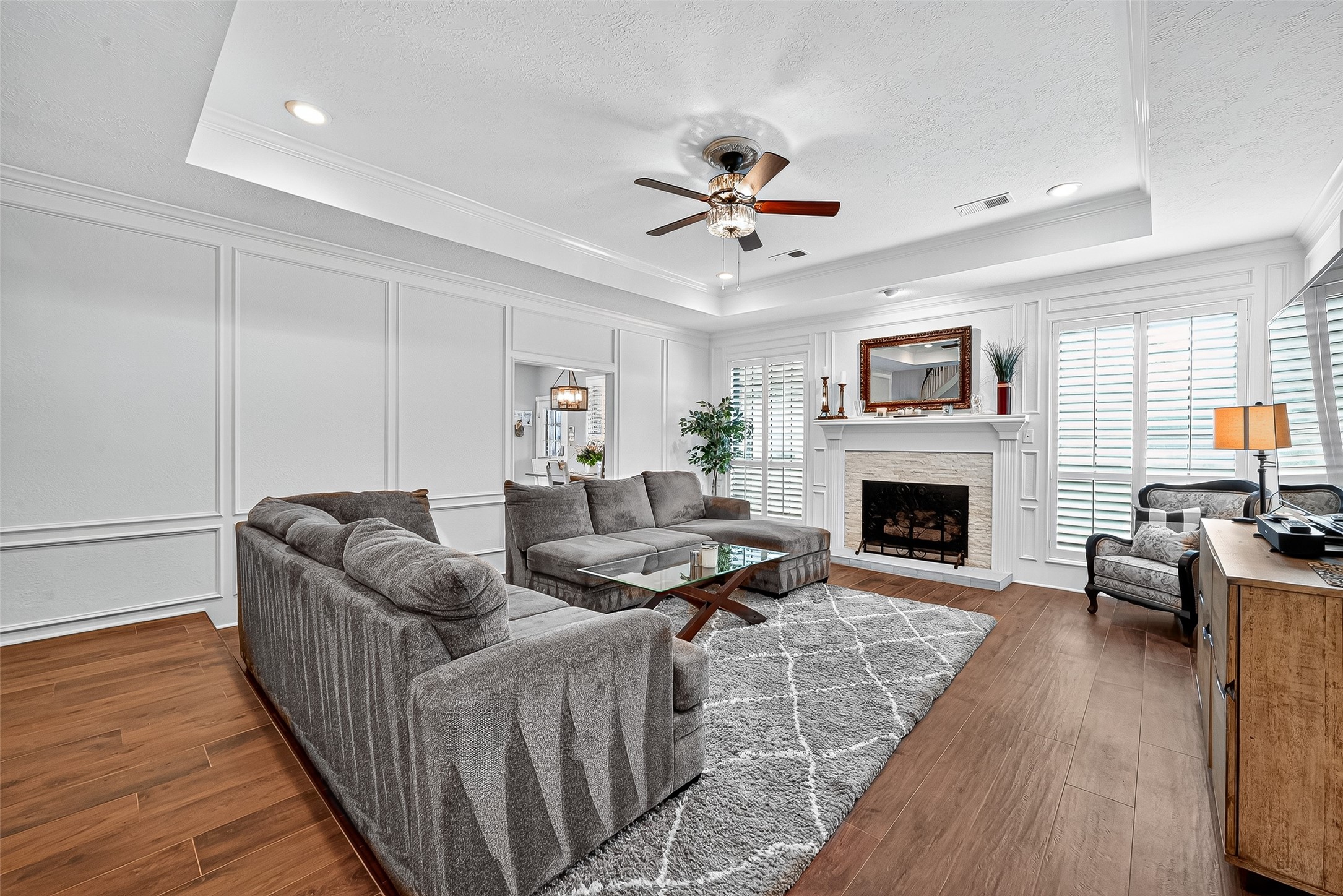 5911 Springton Lane Spring, TX 77379 - Photo 4 of 43 a living room with furniture and a fireplace