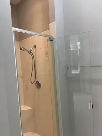 a bathroom with a shower