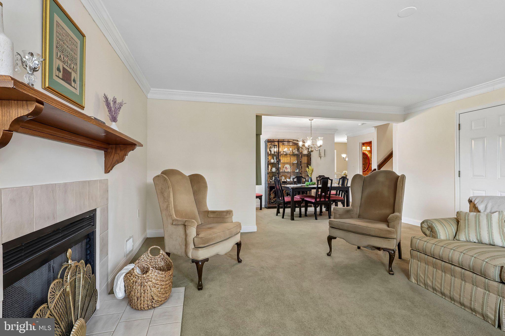 1 Balamor Lane Ewing, NJ 08628 - Photo 9 of 34 a living room with furniture and a fireplace