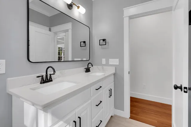 a view of a lake with a yard