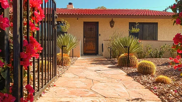 a front view of a house