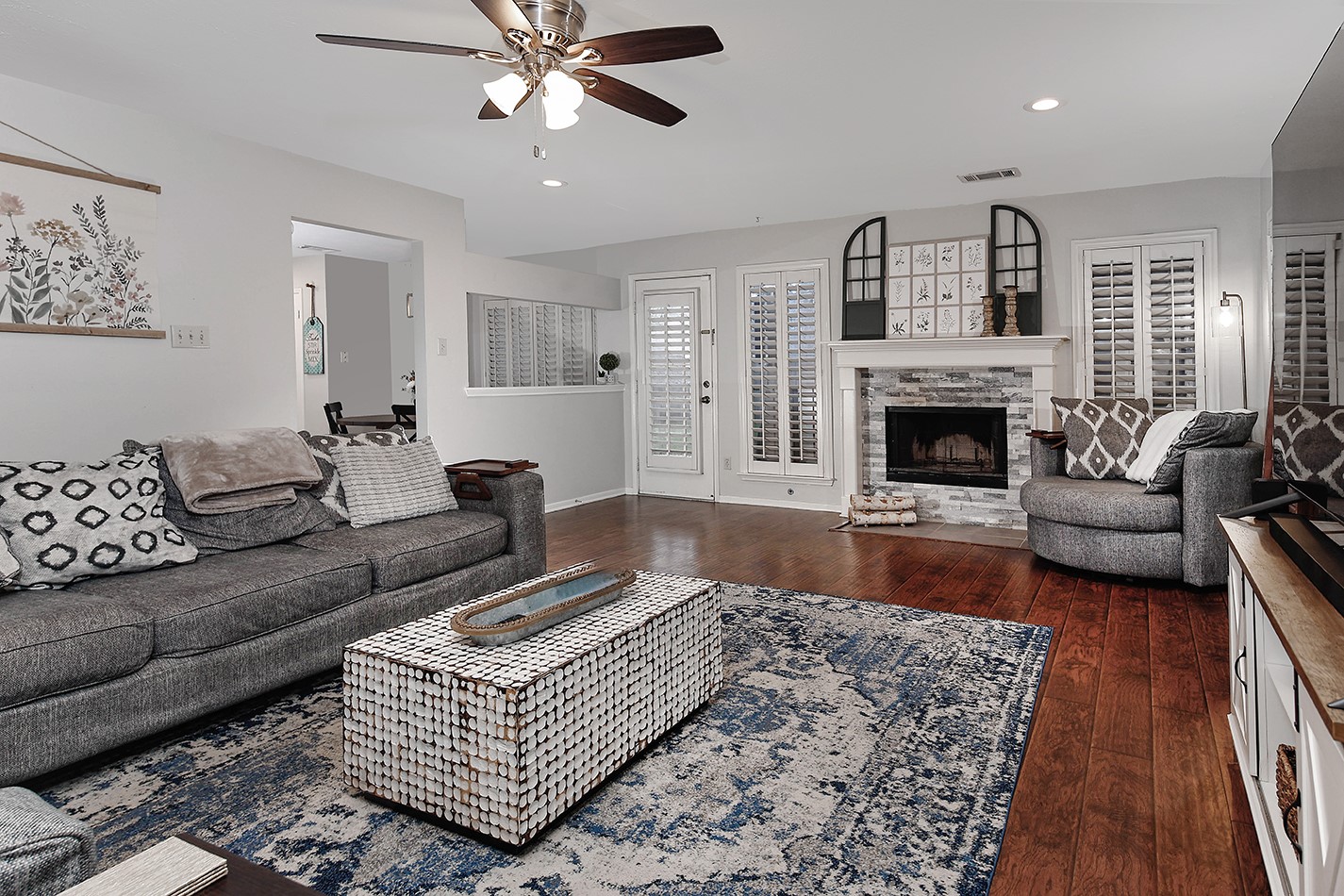 2619 Knollbrook Lane Spring, TX 77373 - Photo 5 of 27 a living room with furniture and a fireplace