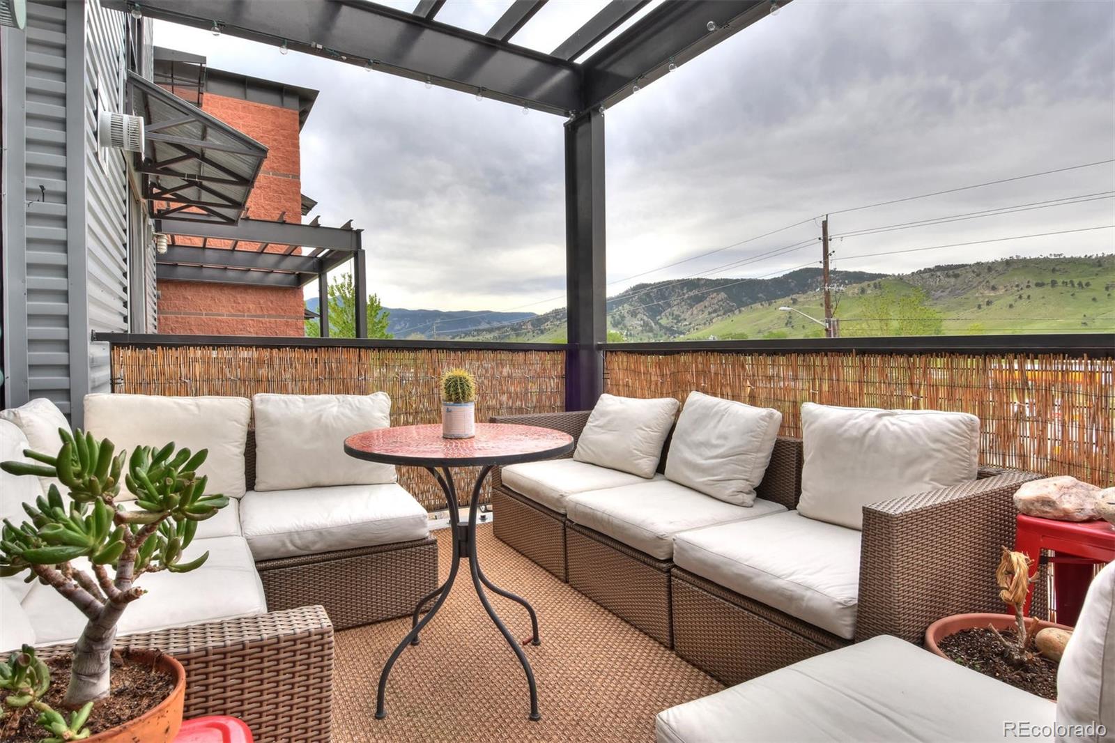 a outdoor living room with furniture