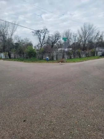 a view of a field with trees