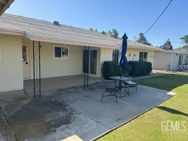 a view of a house with a patio