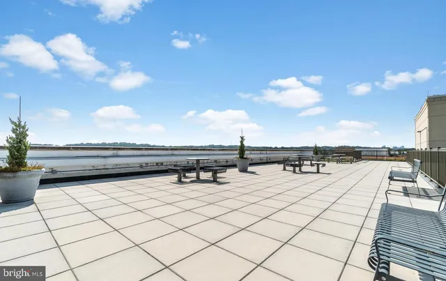 a view of a terrace with chairs