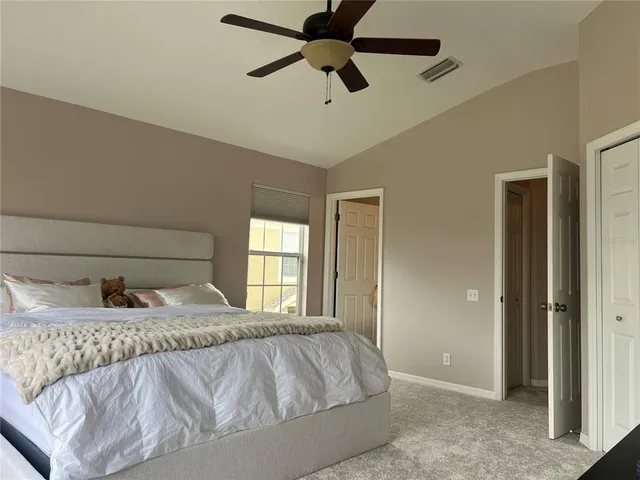 a living room with a bed furniture and a window