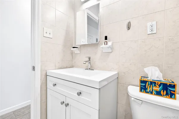 a bathroom with a sink a vanity and a toilet