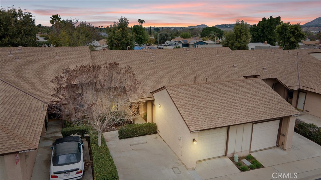 a view of a terrace with a lake view