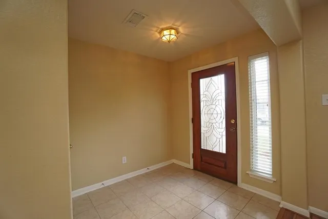a view of an entryway with a window