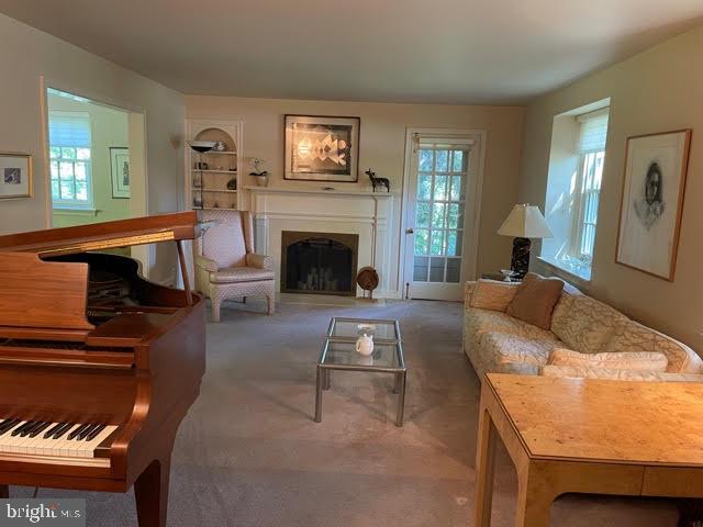 living room with fireplace