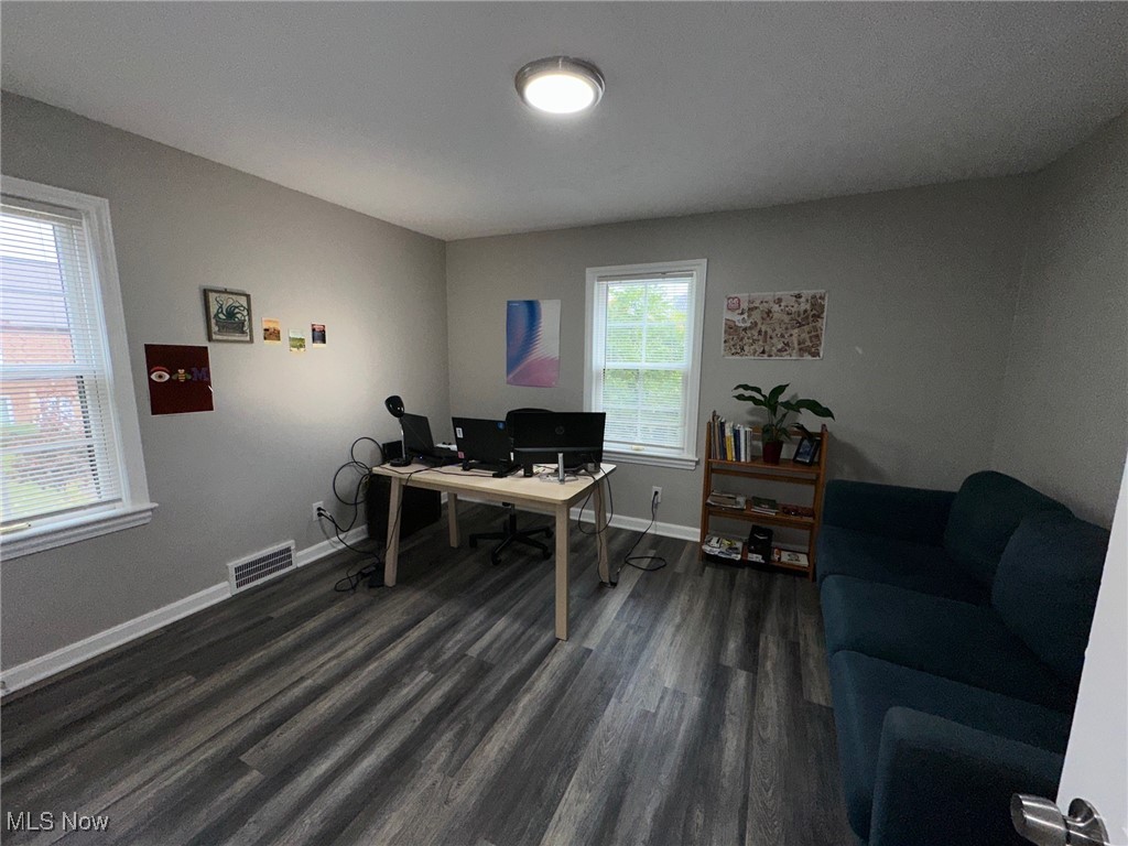 3498 Cummings Road Cleveland, OH 44118 - Photo 13 of 22 Office space featuring dark wood-style floors and baseboards