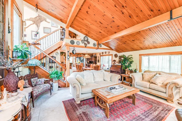 a building outdoor space with patio furniture