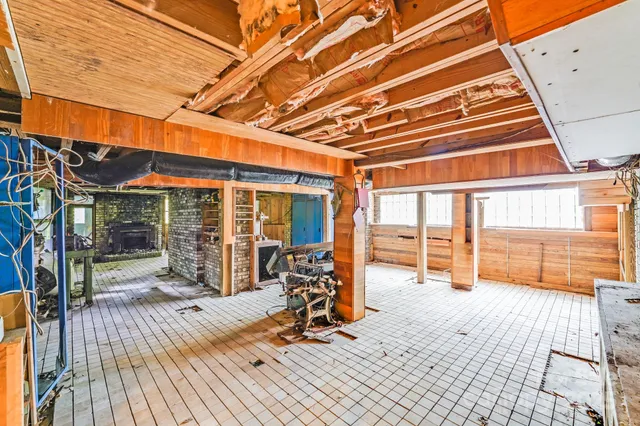 a view of a building from a balcony