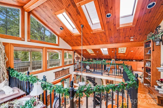 aerial view of an chairs and tables in the balcony