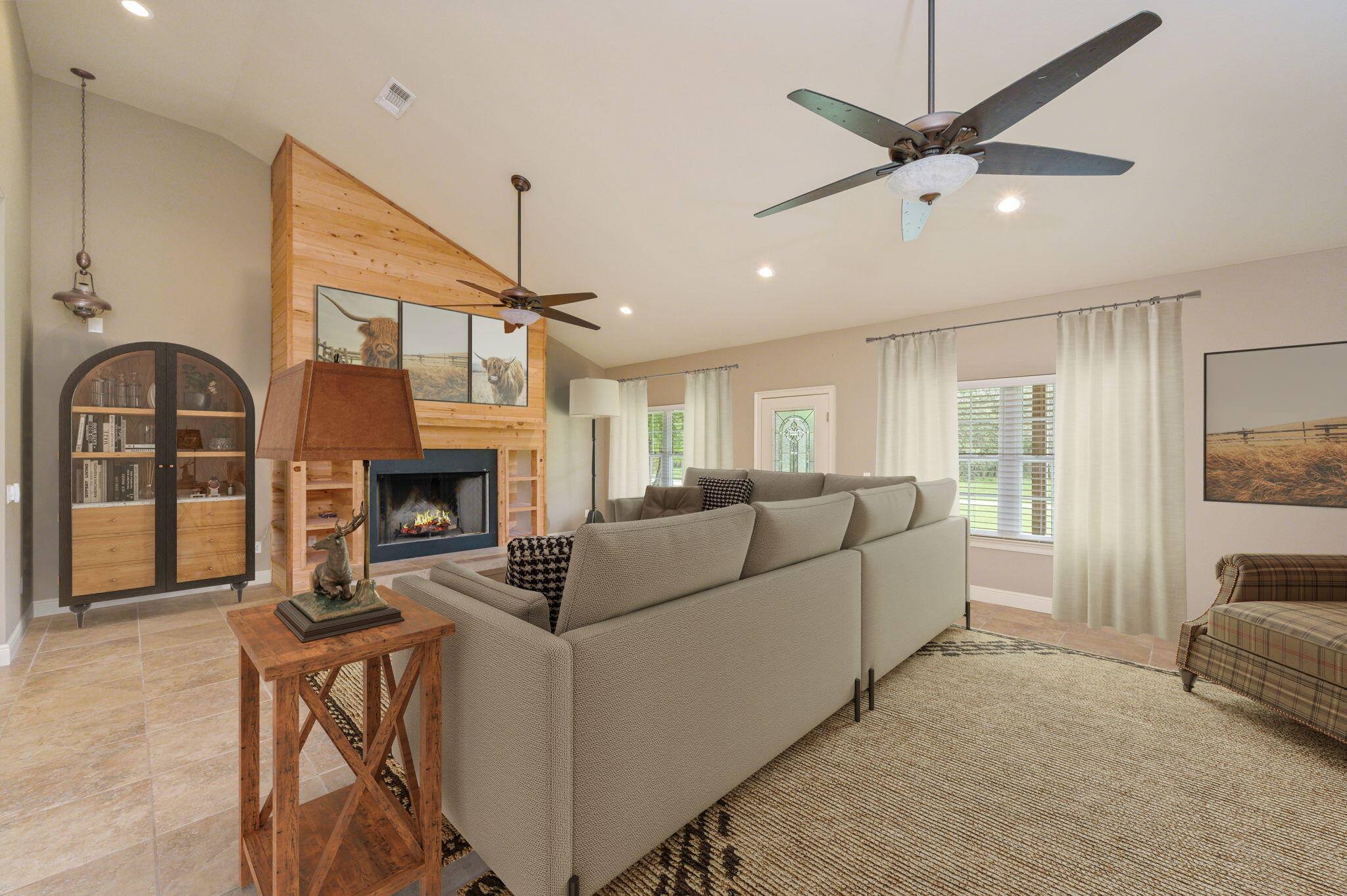 6373 L & B Ranch Road Florala, AL 36442 - Photo 12 of 71 a living room with furniture a fireplace and a chandelier