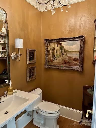 520 East Landing Ridge Circle Jefferson, NC 28640 - Photo 13 of 48 a bathroom with a toilet a sink and mirror