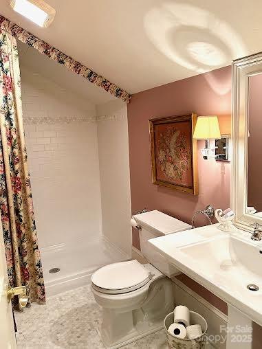 520 East Landing Ridge Circle Jefferson, NC 28640 - Photo 21 of 48 a bathroom with a sink a toilet and shower