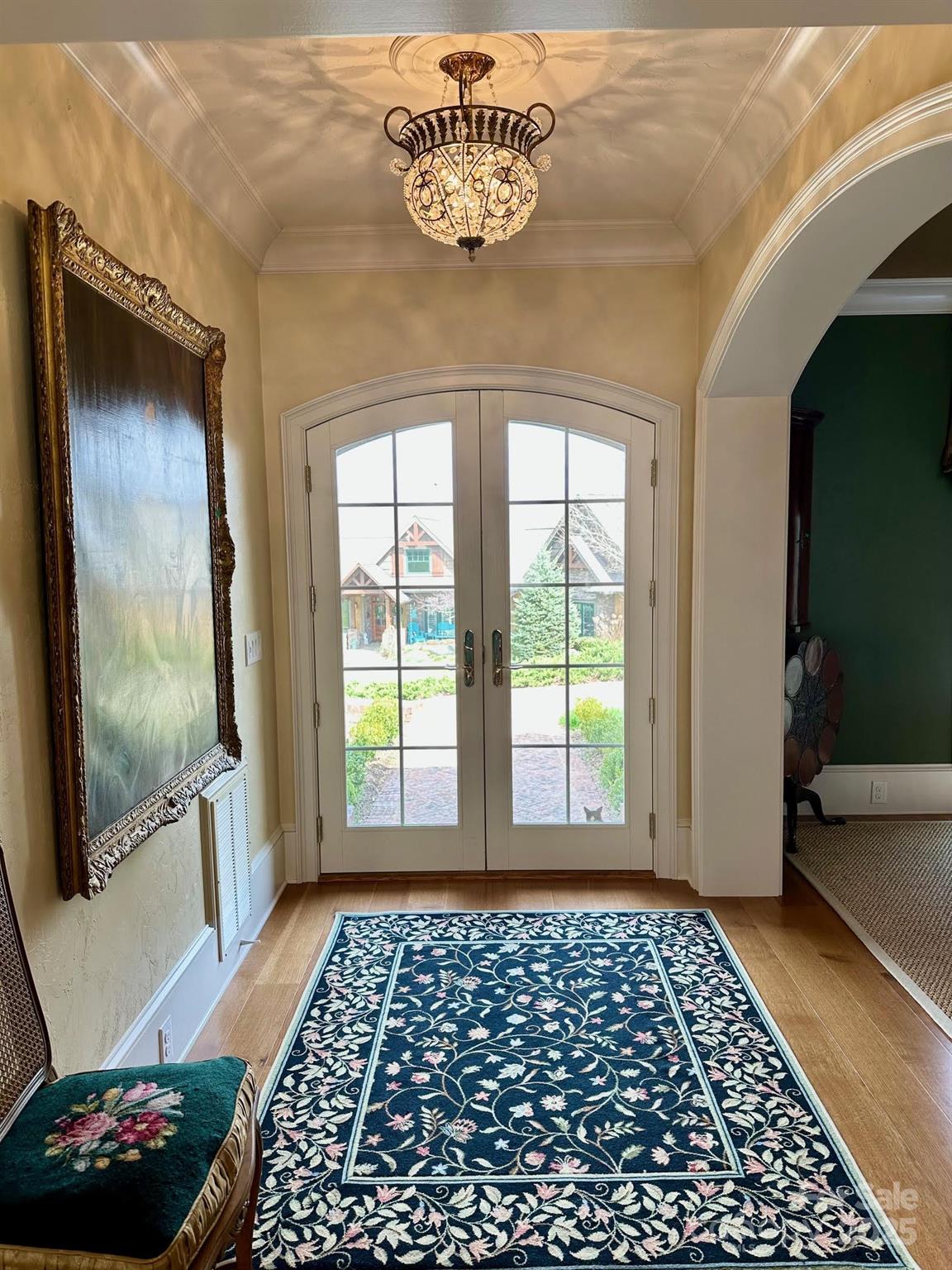 520 East Landing Ridge Circle Jefferson, NC 28640 - Photo 29 of 48 a view of a livingroom with wooden floor and a chandelier