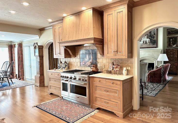 520 East Landing Ridge Circle Jefferson, NC 28640 - Photo 33 of 48 a kitchen with stainless steel appliances granite countertop a stove and a refrigerator