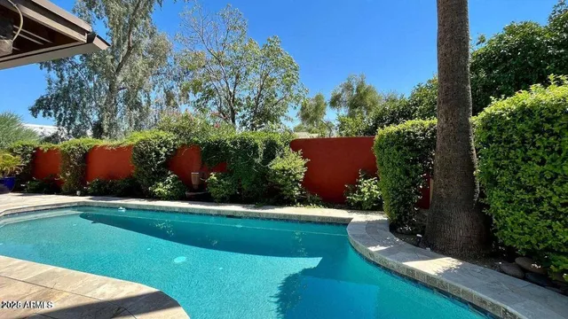 a view of a backyard