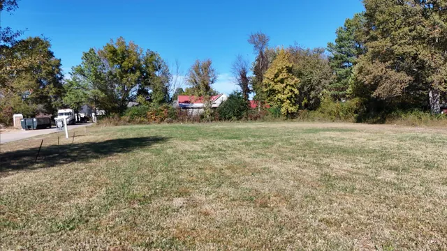 a view of a yard with a tree