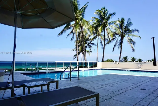 a view of a garden with a slide