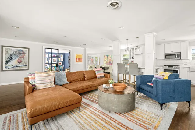 a living room with furniture and a couch