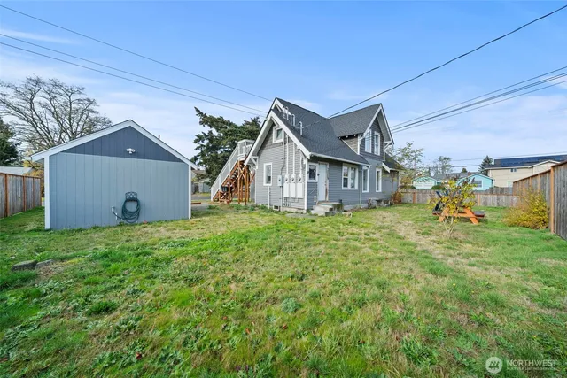 a house view with a garden space