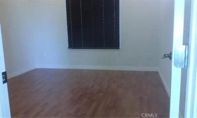 a view of a small space & a window