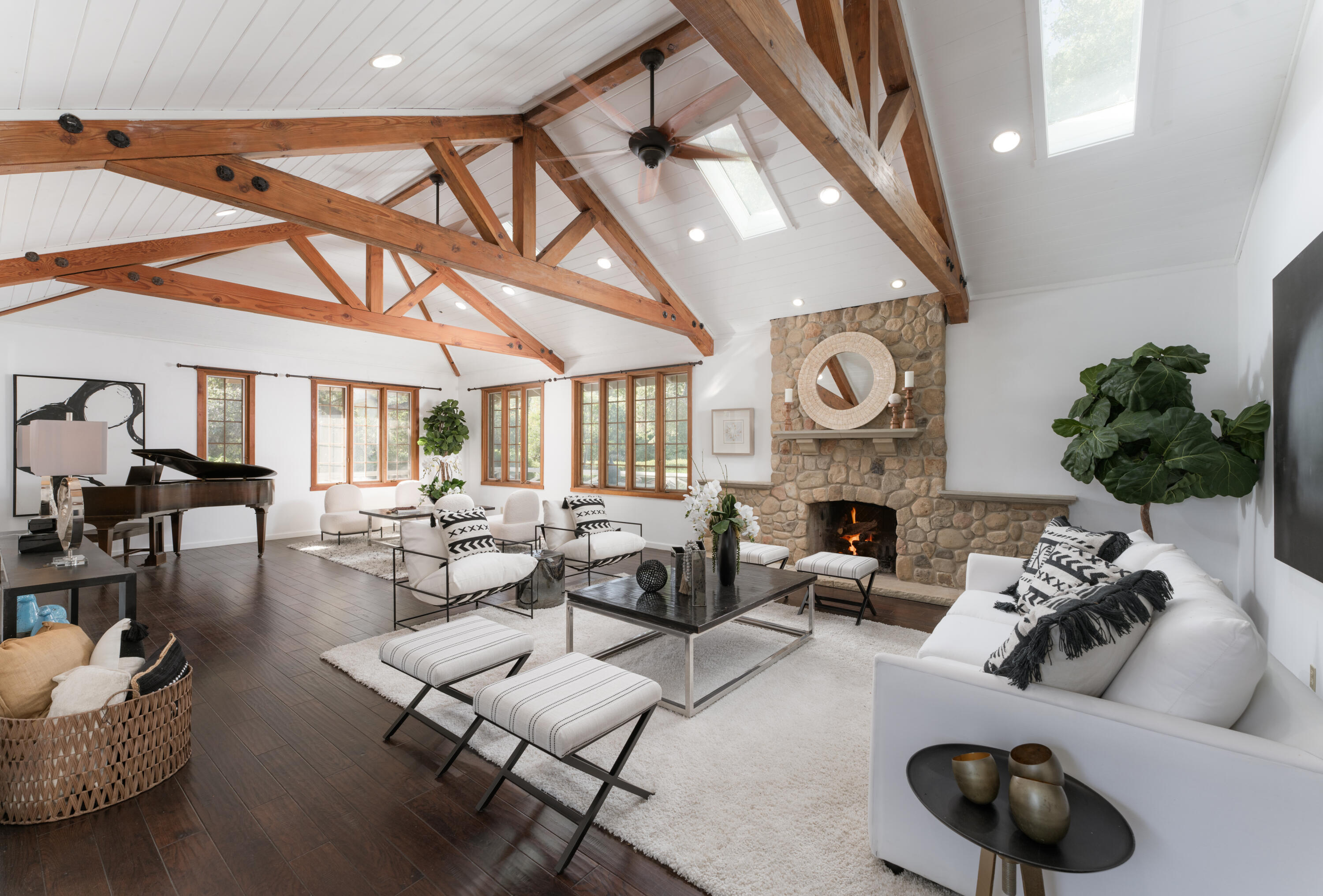 690 San Ysidro Road Montecito, CA 93108 - Photo 3 of 34 a living room with furniture and a fireplace