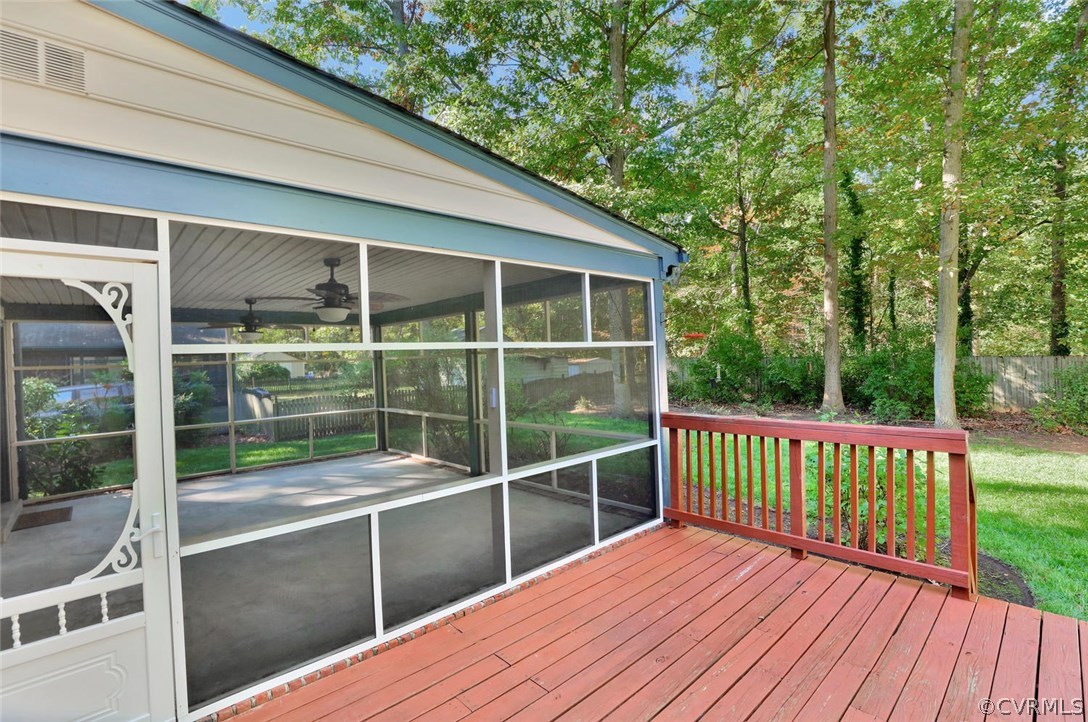 1930 Esquire Road North Chesterfield, VA 23235 - Photo 23 of 26 a view of a balcony with floor to ceiling window and wooden floor