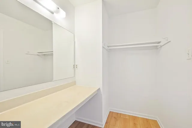 a view of small space with empty racks