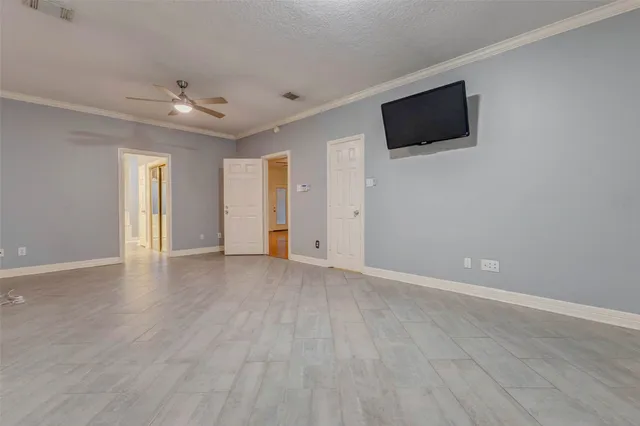 a view of a livingroom with a flat screen tv