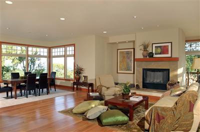 79 Inverness Drive San Rafael, CA 94901 - Photo 3 of 10 a living room with furniture dining table and a fireplace