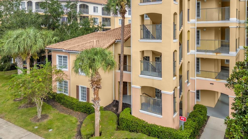 a aerial view of a multi story residential apartment building
