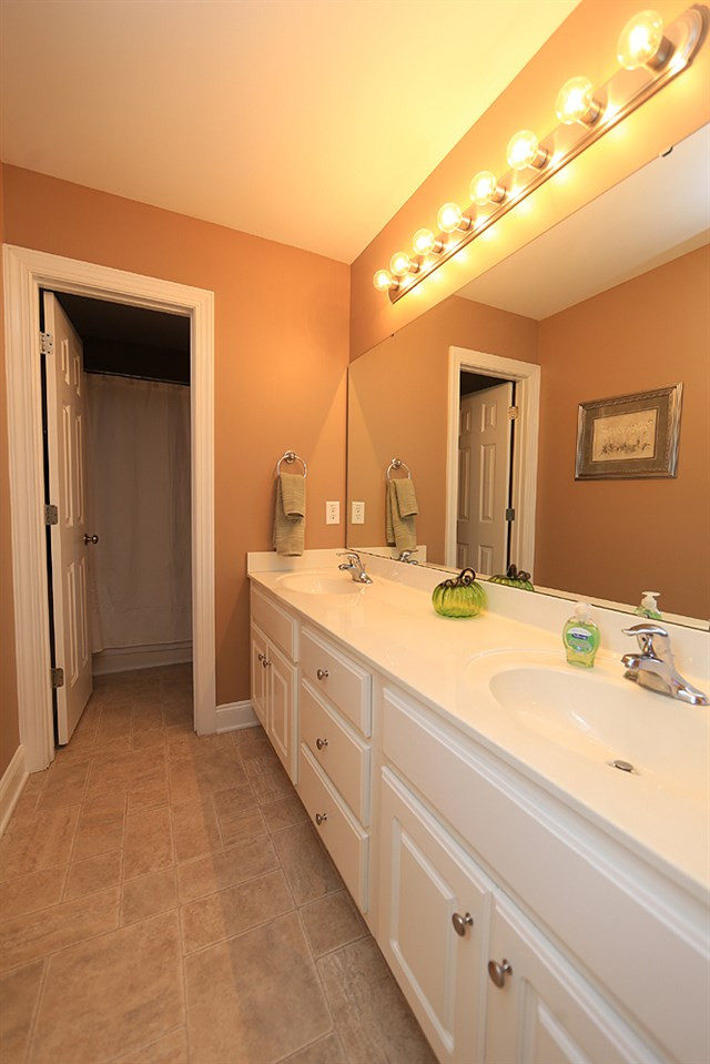 214 Steve Ridge Willow Spring, NC 27592 - Photo 20 of 29 Hall bath has a tub/shower combination - and very expansive double sink vanity. Hall Bath