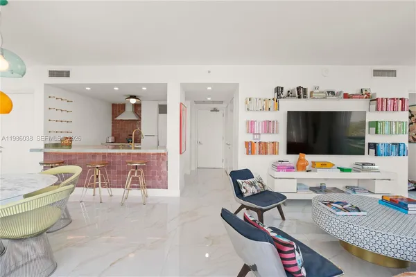 a workspace with furniture and window