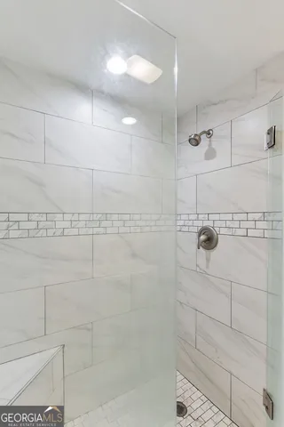 a bathroom with a shower