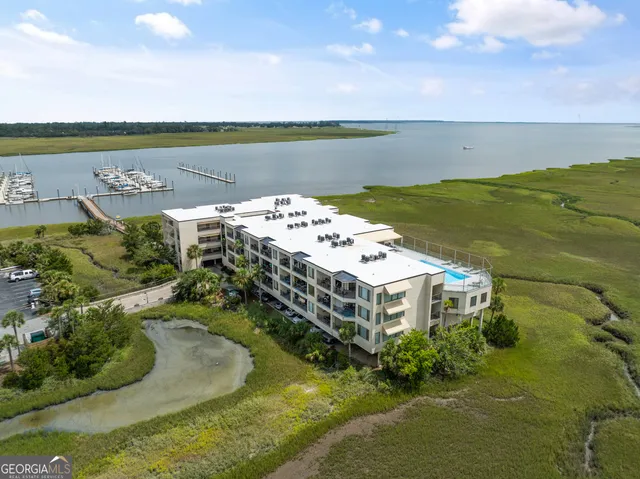 a view of building with ocean view