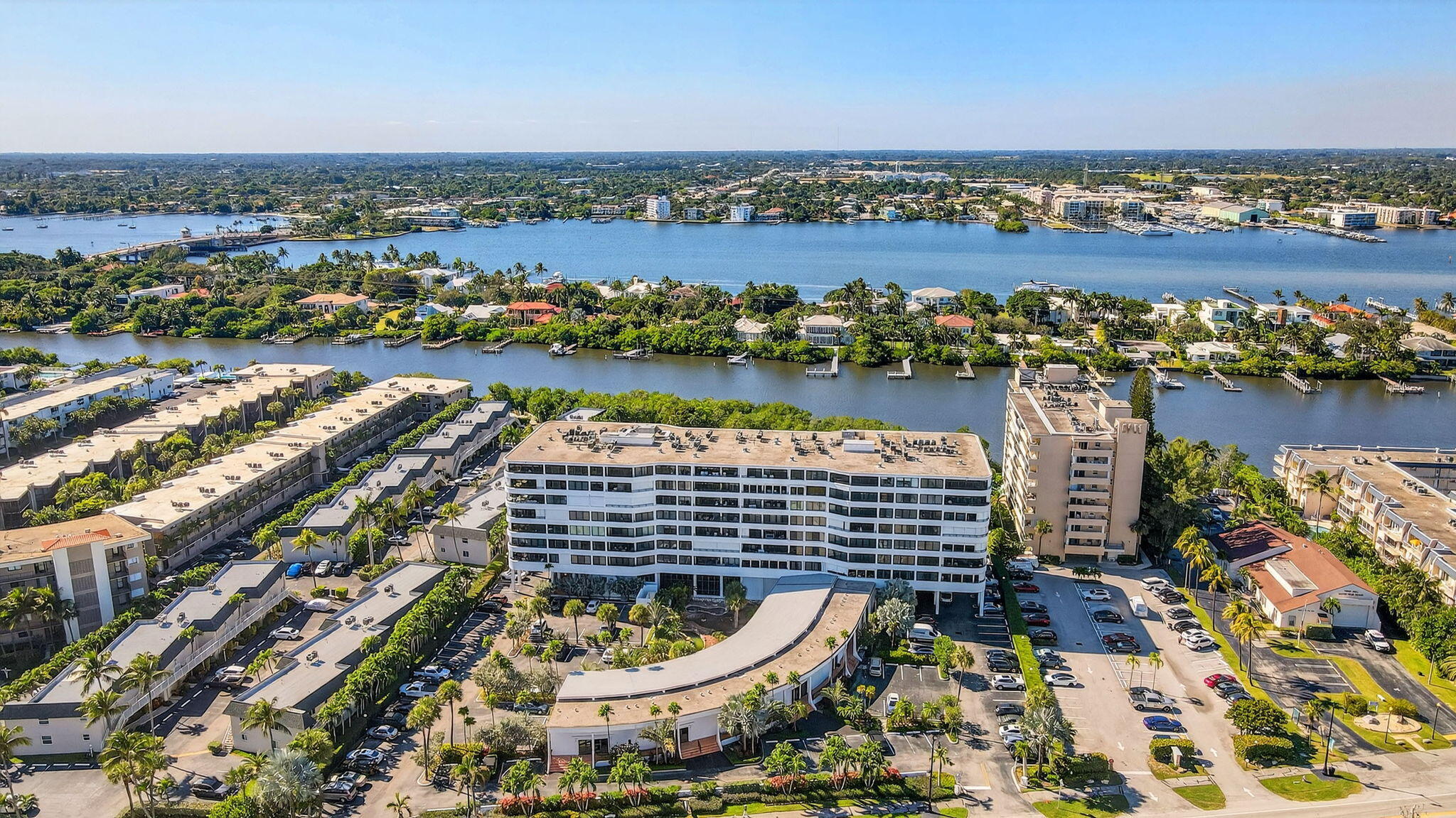 3589 South Ocean Boulevard, Unit 608 South Palm Beach, FL 33480 - Photo 50 of 66 an aerial view of lake and city space