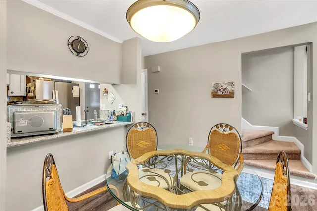 a view of a room with a window