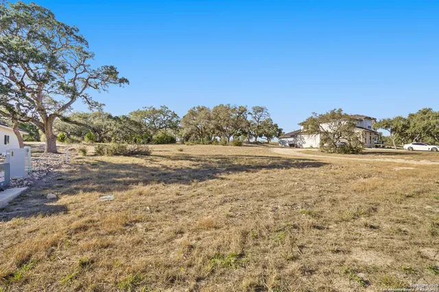 a view of a field with an ocean