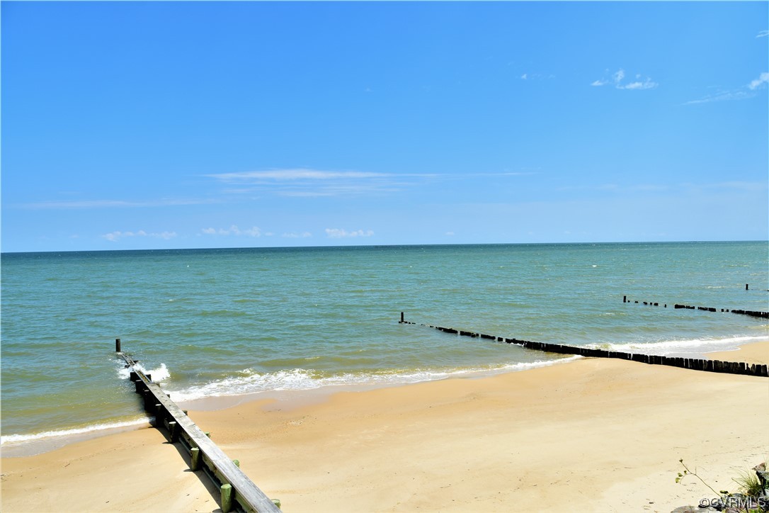 a view of an ocean and beach