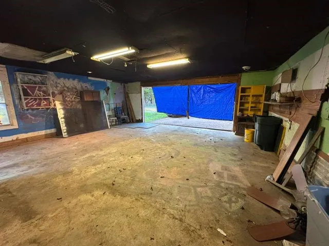 a room with musical instruments