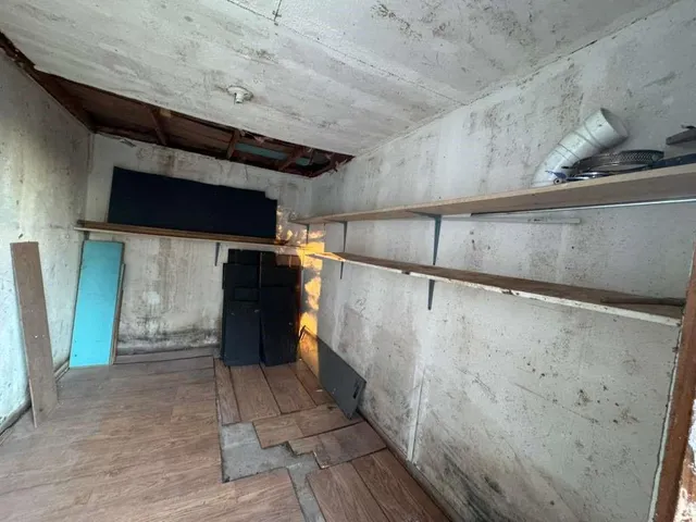 a view of outdoor space with trees all around