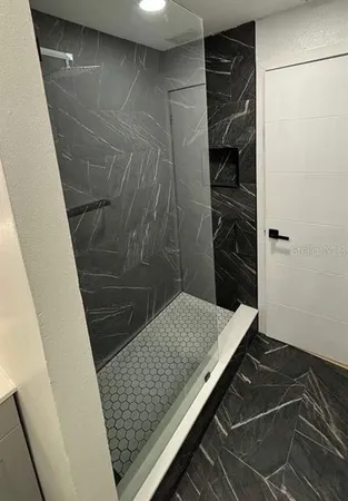 a bathroom with a shower