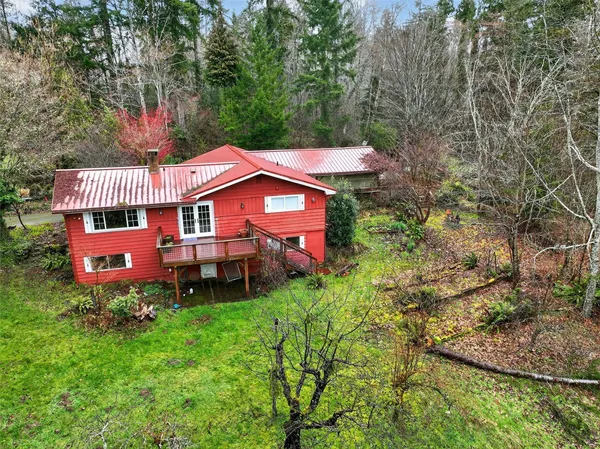 an aerial view of a house