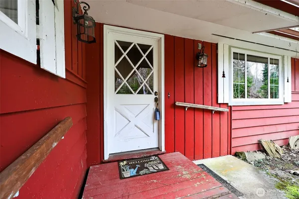 a front view of a house with entryway