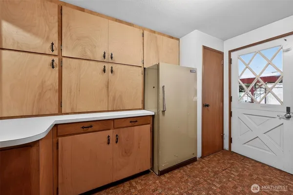 a view of a storage & utility room with closet